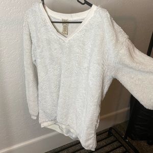 Fuzzy White Sweater